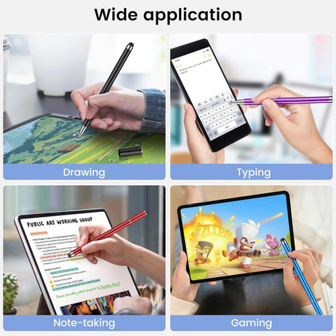 MEKO 4 Pack Stylus Pens for Touchscreens, 2-in-1 High Sensitivity&Precision Capacitive Stylus Pens for iPad iPhone Android Smartphone Tablets All ...