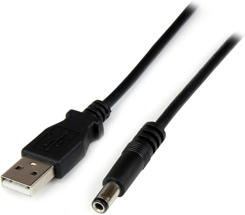 StarTech.com 1m USB to Type N Barrel 5V DC Power Cable - USB A to 5.5mm DC - 1 Meter USB to 5.5mm DC Plug (USB2TYPEN1M), Black...