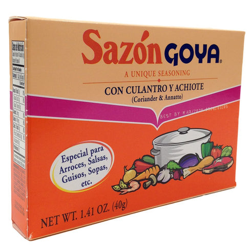 Chefs Secret Ingredient Goya All Purpose Seasoning Bundle with Goya Adobo with Pepper 8 Oz, Sazon Goya Con Culantro Y Achiote 1.41 Oz, and Sazon G...