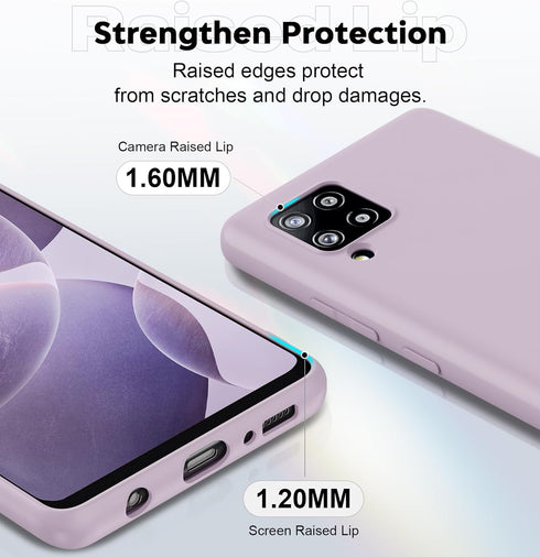 LeYi for Samsung Galaxy A42 5G Phone Case: Galaxy A42 5G Case with 2 Pack Tempered Glass Screen Protector for Women Men, Liquid Silicone Slim Silk...