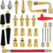 28pcs Bicycle Valve Adapter Set, Brass Bike Tire Valve Stem Adapter Inflation Kit Accessories for Standard Pump or Air Inflatable Attachment Compr...