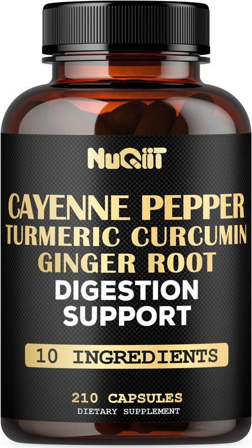 Extract 10:1 Cayenne Pepper Supplement with Turmeric Curcumin Root, Ginger Root, Ceylon Cinnamon Bark & More - Immune System, Joint Health & Diges...