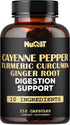 Extract 10:1 Cayenne Pepper Supplement with Turmeric Curcumin Root, Ginger Root, Ceylon Cinnamon Bark & More - Immune System, Joint Health & Diges...
