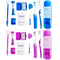 Portable Orthodontic Oral Care Kit - 2Pack - Travel Kit for Patients, Interdental Brushing Wax Floss Toothbrush Cleaning(Purple & Blue)...