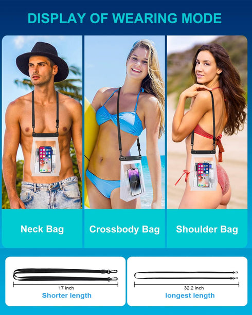 Large Waterproof Phone Pouch Floating, Waterproof Phone Case for iPhone 15 14 Pro Max 13 12 Plus 11 XS XR X Samsung up to 8.5'', IPX8 Water Proof ...