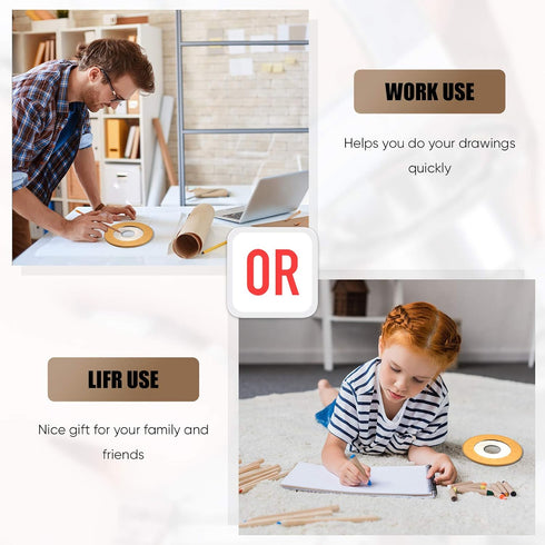 Zonon Circle Drawing Maker Stainless Steel Adjustable Round Circle Template Tool Ring Making Tool with Black Flannelette Bag for Drafting, 125 mm(...