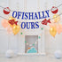 Ofishally Ours Banner, Fishing Adoption Banner, Ofishally Ours Themed Family Party Decor, Welcome Home, Home Party Supply Blue Glitter...