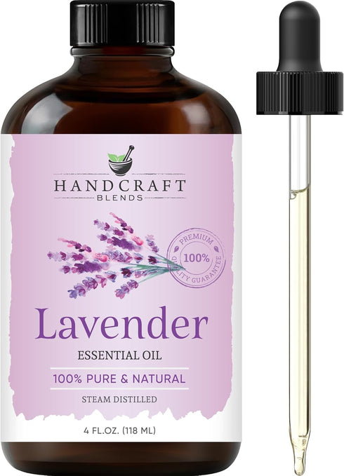 Handcraft Blends Lavender Essential Oil – Huge 4 Fl Oz – 100% Pure and Natural – Premium Grade Essential Oil for Diffuser and Aromatherapy, Skin, ...
