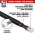 Door Hinge Pin Removal Tool - Spring Driven Door Hinge Pin Remover Punch and Nylon Faced Hammer...