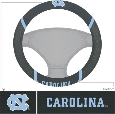 FANMATS 14900 NCAA UNC University of North Carolina - Chapel Hill Tar Heels Polyester Steering Wheel Cover , 15"x15", Black...