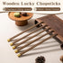 Chopsticks Reusable, Wooden Lucky Chopsticks Non-Slip, Chop Sticks Dishwasher Safe, Chinese Round Cooking Chopsticks for Sushi, Pasta, Asian Cuisi...