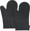 Silicone Oven Mitts, Oven Gloves with Non-Slip Waterproof - 2PCS Black Oven Mittens Heat Resistant 600 Degree, Soft Lining Silicone Oven Mits for ...