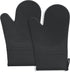Silicone Oven Mitts, Oven Gloves with Non-Slip Waterproof - 2PCS Black Oven Mittens Heat Resistant 600 Degree, Soft Lining Silicone Oven Mits for ...
