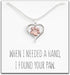 Dog Paw Necklace – Heart Shaped Paw Pendant for Women – Cute Dog Lover Charm with Message Card...