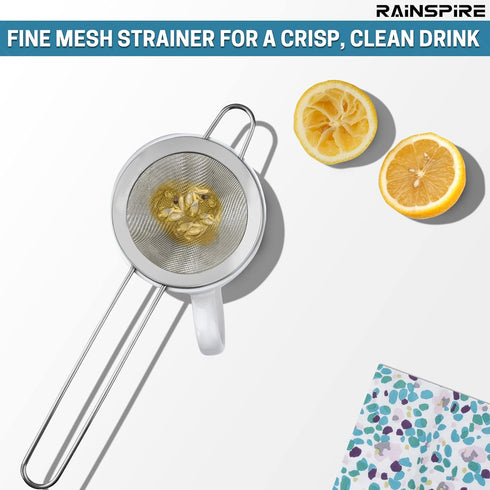 Stainless Steel Small Strainer Fine Mesh Strainer, Mini Cocktail Strainer For Cocktails Tea Herbs Coffee & Drinks, Tea Strainer with Handle, Rust ...