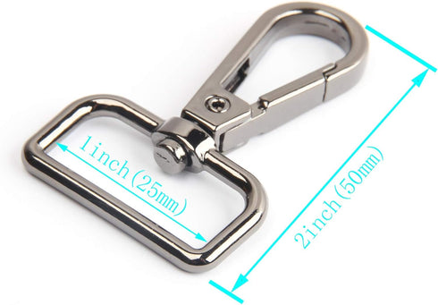 15 Pcs D Ring Swivel Lobster Claw Clasp, Push Gate Snap Hooks Trigger Clips(Gun Black, 1 inch)...