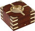 GURU JEE™ Handmade Indian Wooden Ashtray 4.5x4.5x2.25 Inch Indoor Outdoor Ashtrays With Storage Case Box Artisan Crafted Showpiece Gifts...