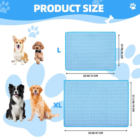 Dog Cooling Mat, Pet Sleeping Pad Washable Bed Crate Mat, Ice Silk Cooling Mat for Extra Large Dogs, Cats, Kids and Adults,Non-Slip&Foldable-40 x ...