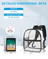Paxiland Clear Backpack Stadium Approved 12×12×6 with Reinforced and Wider Shoulder Straps, Small Clear Bag for Schools, Concerts, Work, Festivals...