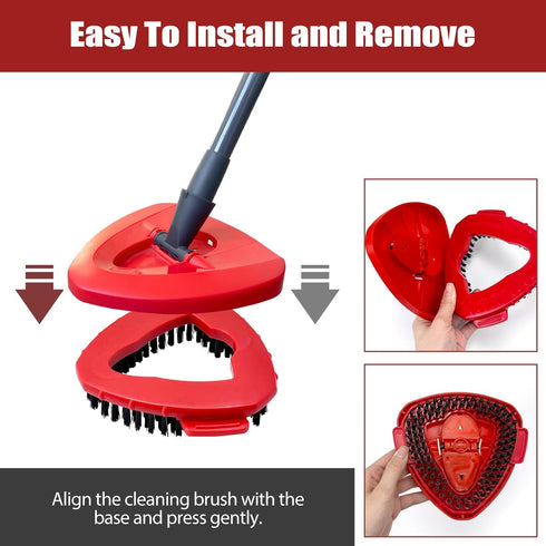 Scrub Brush, 2 Pack Spin Mop Scrub Brush Head Compatible for Easywring 1 Tank System, Stiff Bristle Cleaning Brush for Kitchen Bathroom and Variou...