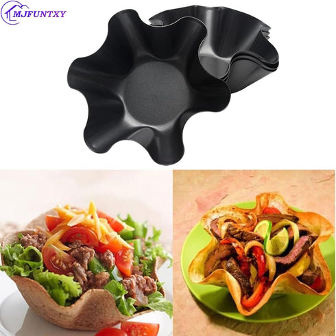 Tortilla Pan Set,4pcs Nonstick Tortilla Bowl Maker Carbon Steel Taco Salad Shell Molds for Kitchen,Microwave & Dishwasher...
