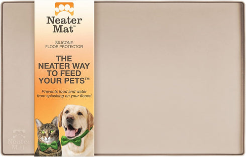 Neater Pet Brands Neater Mat - Waterproof Silicone Pet Bowls Mat - Protect Floors from Food & Water (Cappuccino, 19" x 12" Silicone)...