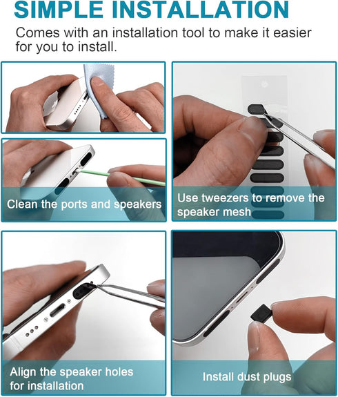 4 Pack iPhone Dust Plug?Aluminum Alloy iPhone Port Plug Lightning Port Plug with Phone Speaker Cover Compatible with iPhone 14, 13,12,11, Pro, Max...