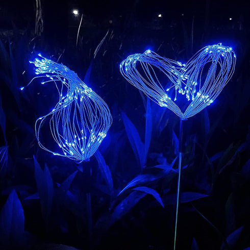 JJGoo Solar Garden Lights Solar Firework Lights, 2 Pack 150 LEDs 2 Lighting Modes Solar Lights Outdoor Waterproof for Garden Patio Walkway Pathway...