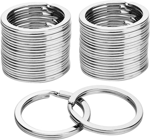 KINGFOREST 100-Pack 1 Inch Metal Key Rings (25mm) - Silver Split Keychain Rings for Keys, DIY Crafts, Home, Car & Office Accessories - Durable Nic...