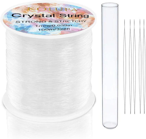 1mm Stretchy Bracelet String Elastic String for Bracelets Making, Crystal Clear String Elastic Cord Necklace Cord Bead Cord for Friendship Bracele...