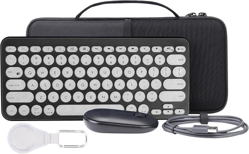 khanka Hard Carrying Case + Silicone Keyboard Cover Compatible with Logitech K380 Multi-Device/Pebble 2 Combo for Mac Keyboard + Pebble M350 M355 ...