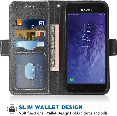 Phone Case for Samsung Galaxy J7 Star J 7 Crown 7J Refine 2018 J7V V 2nd Gen Folio Flip Wallet Case,PU Leather Credit Card Holder Slots Full Body ...