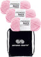 Premier Basix Chunky Knitting Yarn Bubblegum 1145-20 (3-Pack) Same Dye Lot Chunky Bulky #5 Soft 100% Acrylic Bundle with 1 Artsiga Craft Bag......