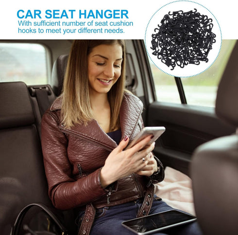 SUPVOX 200pcs Cushion s Double Hook Vehicle Seat Cover Hook Auto Cover Hooks Auto Seat Cover Hook Car Seat Cushions Automotive Accessories Plastic...