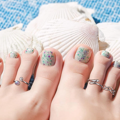 FIBO STEEL 3 PCS Toe Rings for Women 925 Sterling Silver Adjustable Toe Rings Open Cuff Toe Rings CZ Daisy Moonstone Ring Band Rings Beach Foot Je...