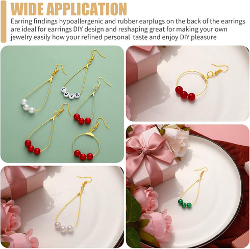 Inbagi 481 Pcs Earring Making Kit Jewelry Making Supplies Bulk Earring Findings with Teardrop and Round Beading Hoops Earring Hooks Open Jump Ring...