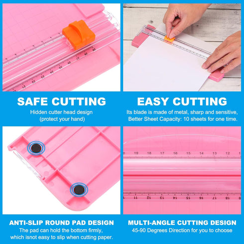 PATIKIL 12 Inch Paper Cutter, 2 Pcs Portable Paper Trimmer Slicers Scrapbooking Tool for A4 Size Paper Craft Paper Photo Cardstock, Black...