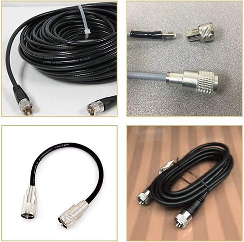 10 Pack UHF PL259 Solder Connector Plug with Reducer for RG8x, RG8, RG59, LMR-400, RG-213 Coaxial Coax Cable?Teflon Material 50ohm Low Loss RFAdap...