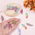 DELORIGIN 16pcs Rainbow Feather Charms Earring Making Kit Stainless Steel Linking Pendant Earring Component Connectors with 16pcs Earring Hooks Ju...
