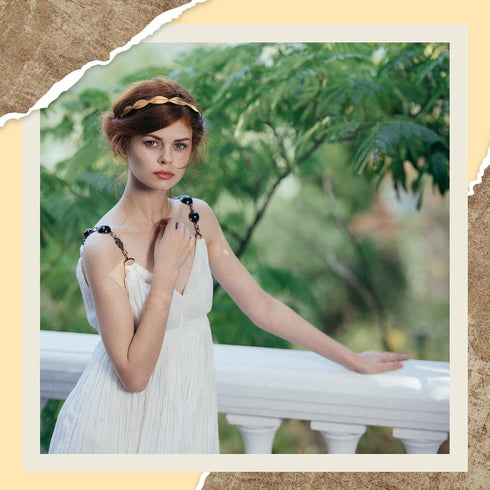 6 Pcs Gold Leaf Wedding Headbands Set Flower Faux Pearls Headband Golden Bridal Tiara Greek Queen Crown Headpiece Metal Laurel Leaf Hairband for W...