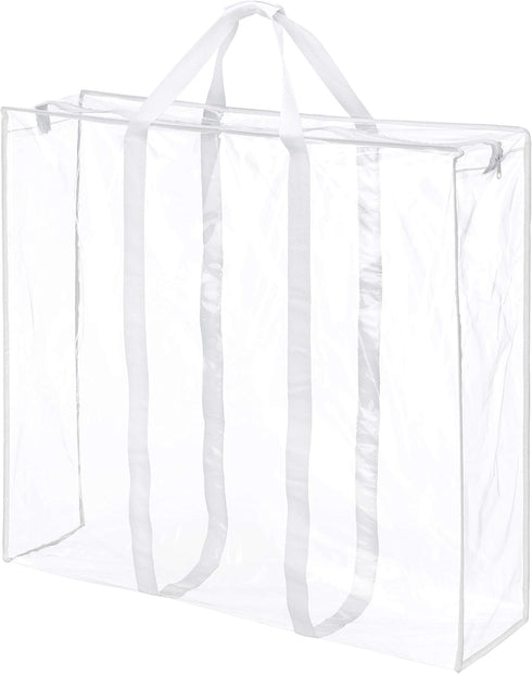 Whitmor Jumbo Everyday Holiday Bag, Seasonal Storage for Easter, Fourth of July, Fall & Christmas, Clear/White Large...