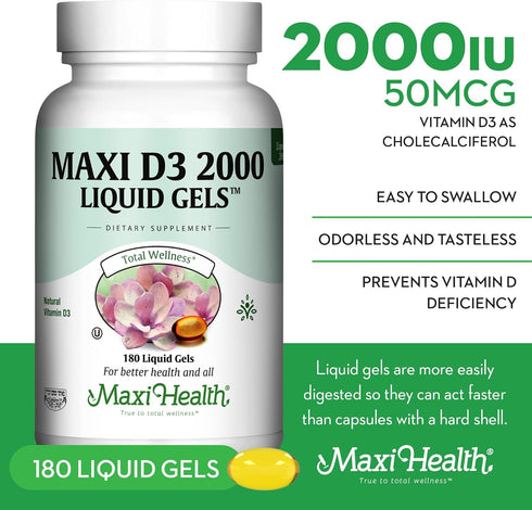 Kosher Vitamin D3 2000IU - Highly Absorbable Vitamin D Supplements for Healthy Immune Response, Calcium Absorption, Teeth & Bone Health - Vit D3 V...