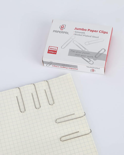 Jumbo Paper Clips Smooth, 300 Large Paperclips (3 Boxes of 100 Each), Paperclips for Office School & Personal Use, Daily DIY, 2" Silver Paper Clip...