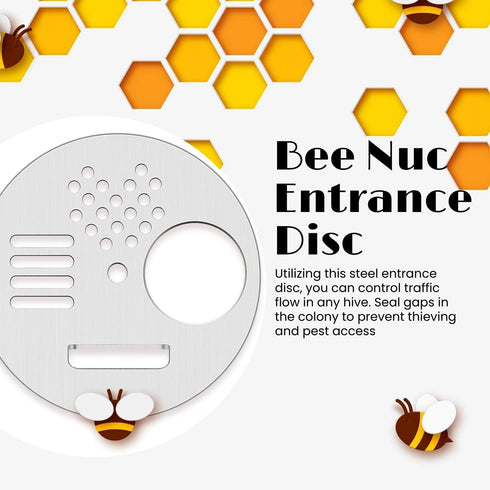 Flexzion Bee Hive Nuc Box Entrance Gate - 6 PCS 2.6 Inch Stainless Steel Entrance Discs Door for Beehive Nuc Bee Boxes - Beekeeping Equipment Beeh...
