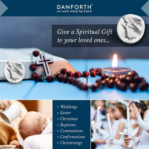 DANFORTH – Vilmain Pocket Angel Tokens/Coins, Pewter, Made in the USA, Gift Bag (Pack of 10)...
