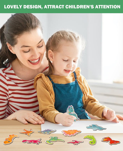 Fridge Magnet for Toddlers 1-3 - Cute Dinosaur Refrigerator Magnets for Kids Full Back Magnetic Dinosaur Toys Educational Preschool Learning Toy B...