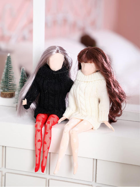 Sotiff 10 Pairs Doll Lace Stockings Handmade Long Sock Female Doll Socks Legging Casual Accessories for DIY Baby Doll Clothes Toy (Cute Style)...