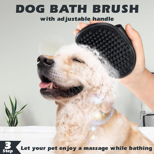 3PCS Dog Brush I Dog Brush for Shedding I Deshedding Dog Brush I Dog Bath Brush I Slicker Brush For Dogs I Dog Comb I Premium Pet Supplies (Green ...