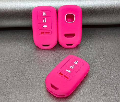 Silicone Rubber Key Fob Cover Compatible with 2013-2021 Honda Accord CR-V Civic Fit HR-V Odyssey Pilot Ridgeline (Not Fit Straight Key)...
