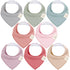 8-Pack Organic Baby Bandana Drool Bibs for Girls - Super Absorbent Baby Bibs for Baby Girls, Baby Boys, Soft Cotton Bandana Bibs, Baby Drool Bib, ...